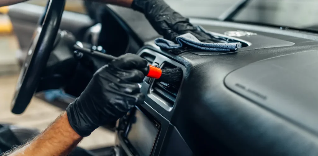 clean car interior photo showing impeccable detailing