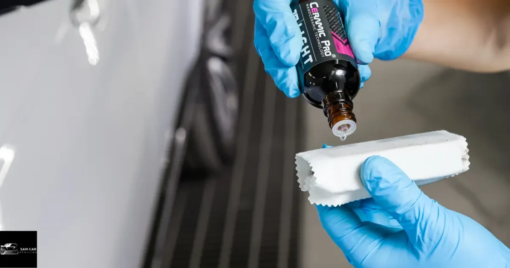 Certified detailer applying ceramic coating to vehicle paintwork in Melbourne
