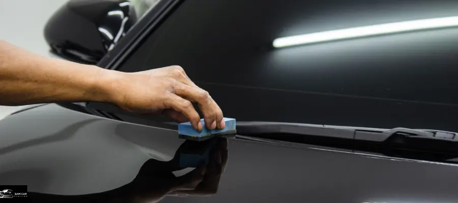 mobile car detailing Melbourne technician applying ceramic coating for paint protection